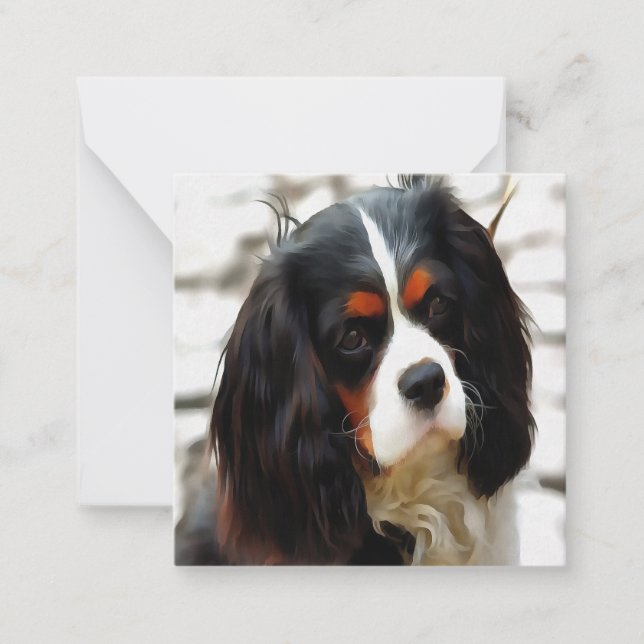 Portrait Of A Cavalier King Charles Spaniel Card (Front)