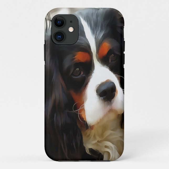 Portrait Of A Cavalier King Charles Spaniel Case-Mate iPhone Case (Back)