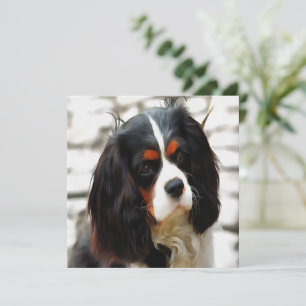 Portrait Of A Cavalier King Charles Spaniel Holiday Card