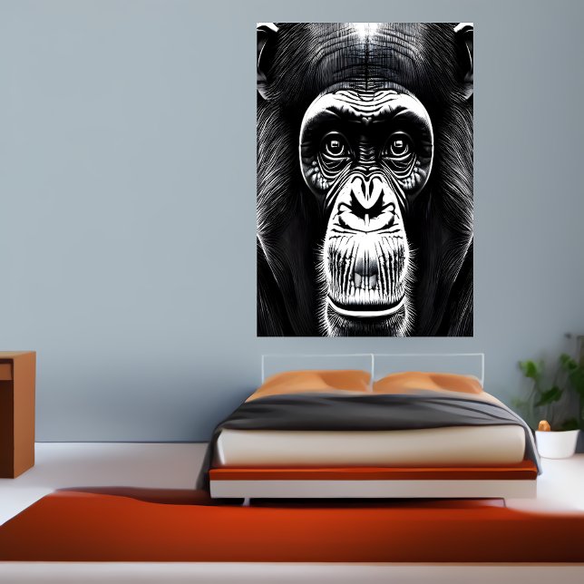 Portrait of a chimpanzee | AI Art  Poster (Creator Uploaded)