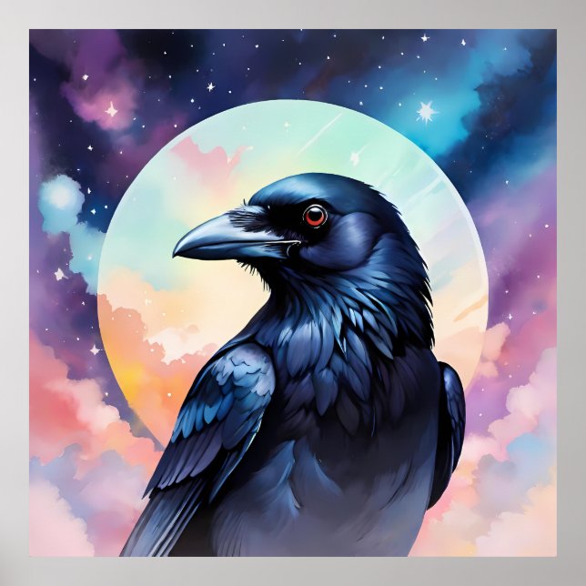 Portrait of a crow poster (Front)