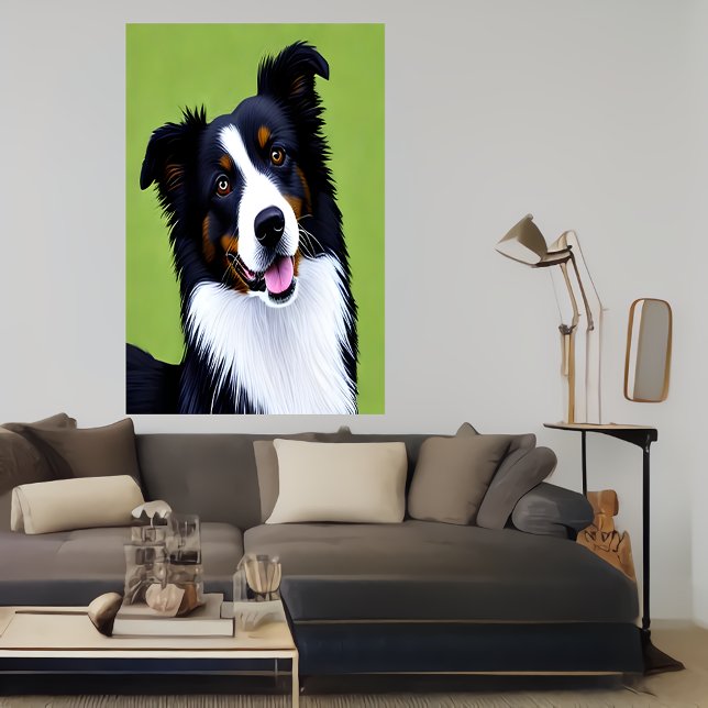 Portrait of a cute border collie | AI Art  Poster (Creator Uploaded)