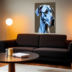 Portrait of a cute dog AI Art Poster