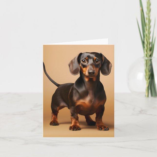 Portrait Of A Dachshund Note Card (Front)