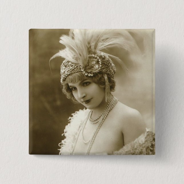 Portrait of a Dancer 2 Inch Square Button (Front)