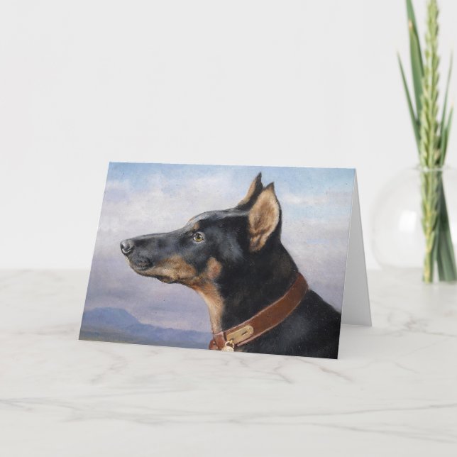 Portrait of a Doberman | Carl Reichert Card (Front)