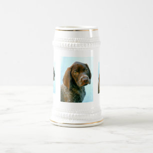 Portrait of a dog beer stein