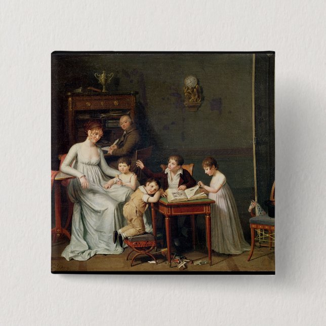 Portrait of a Family, 1800-01 2 Inch Square Button (Front)