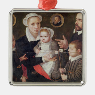 Portrait of a family metal ornament