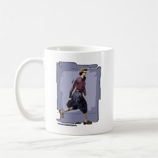 Portrait of A Fashionable Woman Walking Mid Stride Coffee Mug