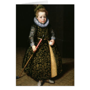 Portrait of a four-year old boy with club and