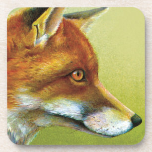 Portrait of a fox fine art set of 6 coasters