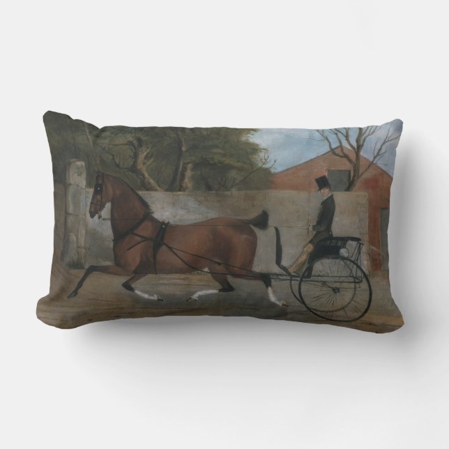 Portrait of a Gentleman in a Carriage Lumbar Pillow (Front)