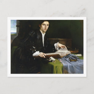 Portrait of a Gentleman in his Study, 1528-30 (oil Postcard