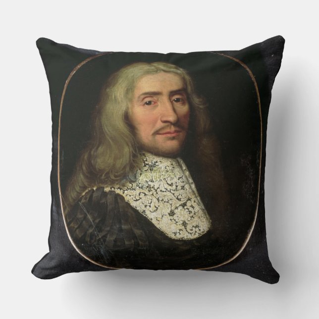 Portrait of a Gentleman (oil on canvas) Throw Pillow (Front)
