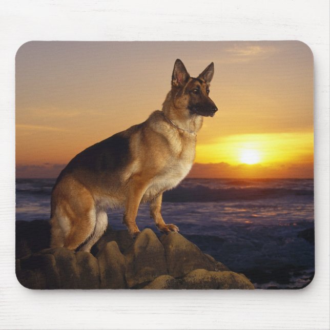 Portrait of a German Shepherd dog or Alsatian Mouse Pad (Front)