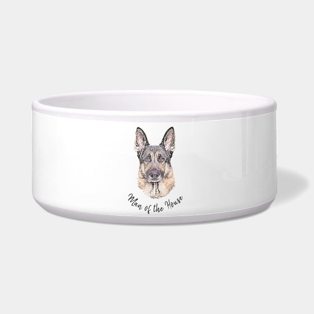 Portrait of a German Shepherd Dog Sketched Art (Front)