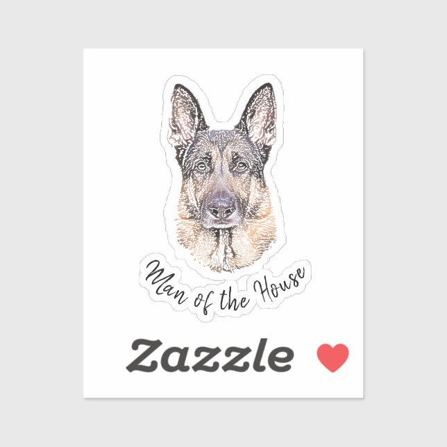 Portrait of a German Shepherd Dog Sketched Art (Sheet)
