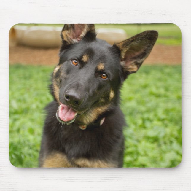 Portrait of a German Shepherd Mouse Pad (Front)