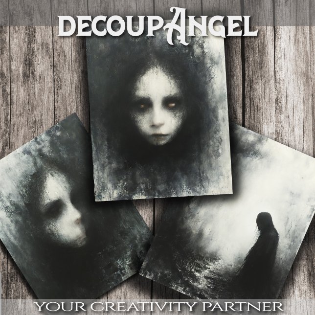 Portrait of a Ghost - Decoupage -  Wrapping Paper Sheet (Creator Uploaded)