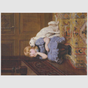 Portrait of a Girl & Her Dog Decoupage Paper