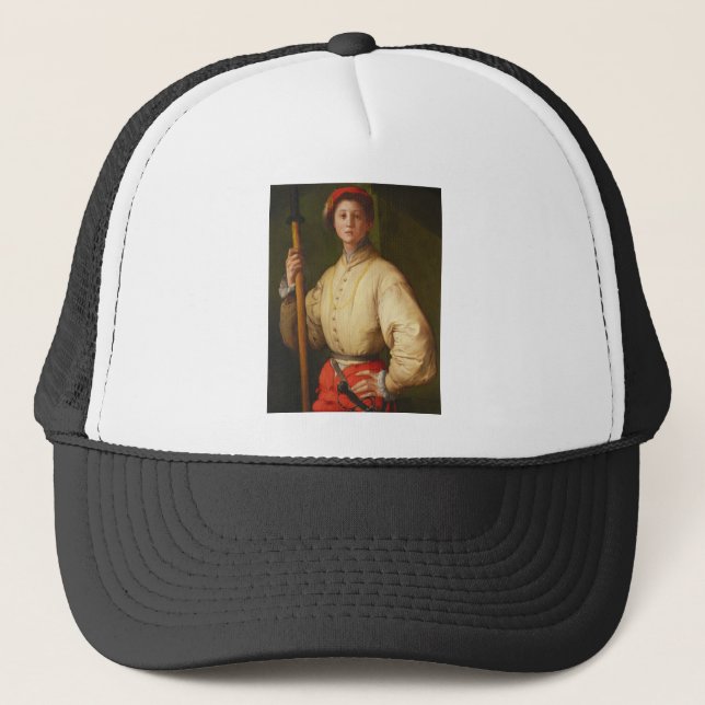 Portrait of a Halberdier by Pontormo Trucker Hat (Front)