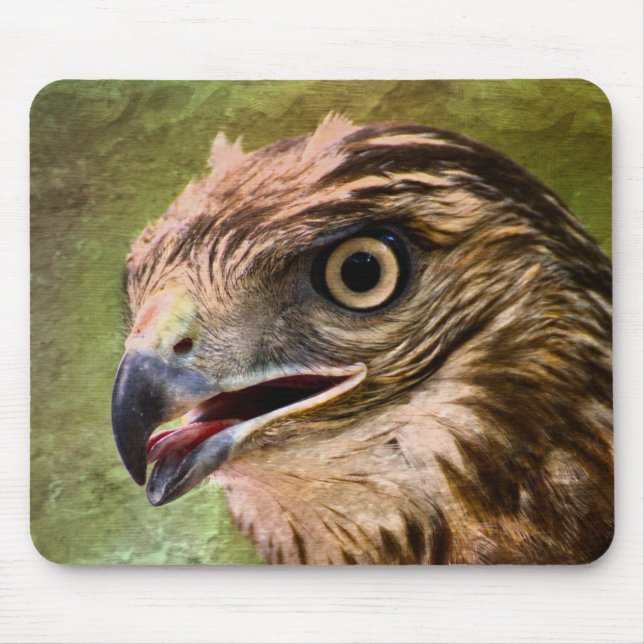 Portrait of a Hawk Mouse Pad (Front)