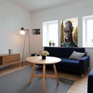 Portrait of a Humanoid alien AI Art Poster