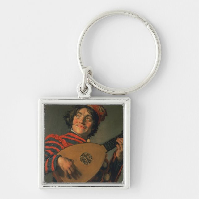 Portrait of a Jester with a Lute (oil on canvas) Keychain (Front)