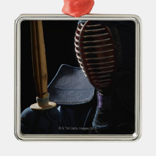 Portrait of a Kendo Fencer 6 Metal Ornament