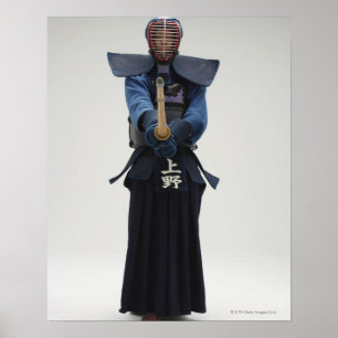 Portrait of a Kendo Fencer Poster
