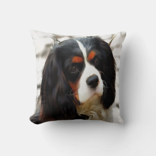 Portrait Of A King Charles Cavalier Spaniel Throw Pillow