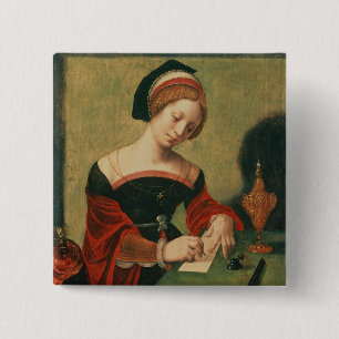 Portrait of a Lady as the Magdalen 2 Inch Square Button