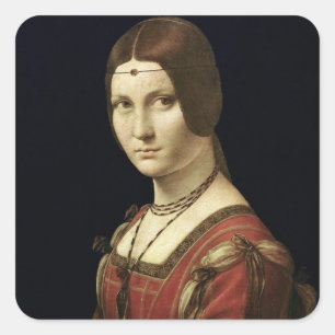 Portrait of a Lady from the Court of Milan Square Sticker