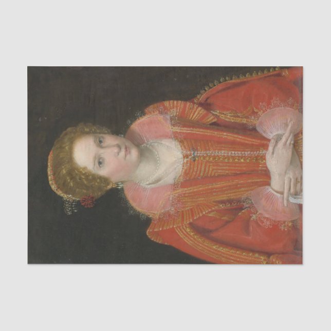 Portrait of a Lady, Half-Length by Ottavio Leoni Tissue Paper (Front)