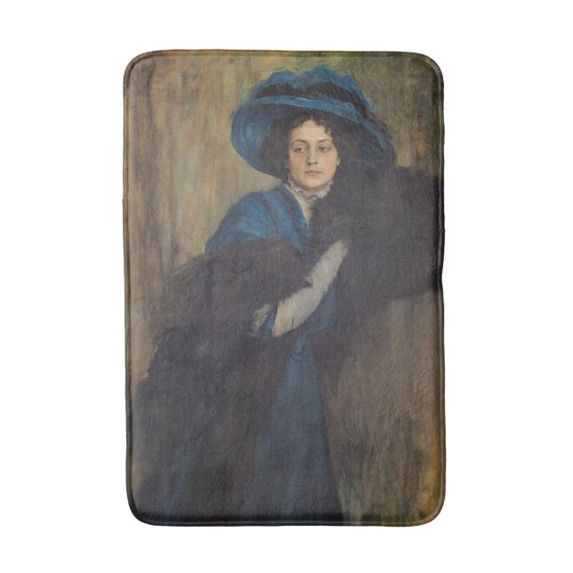 Portrait of a Lady in Blue (Raimundo de Madrazo) Bath Mat (Front Vertical)