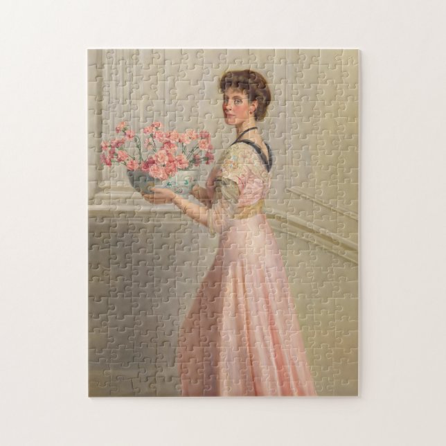 Portrait of a Lady in Pink | John Collier Jigsaw Puzzle (Vertical)