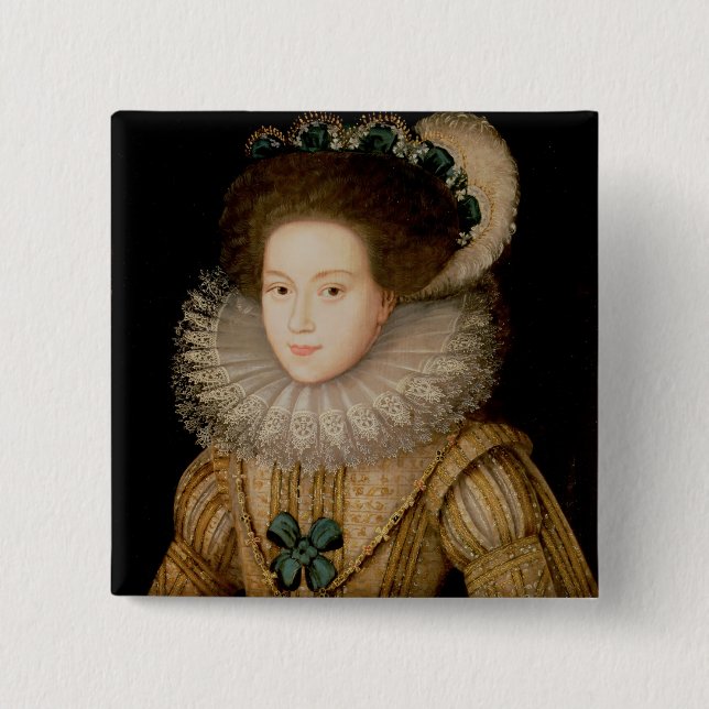 Portrait of a Lady, possibly Mary Queen of Scots ( 2 Inch Square Button (Front)