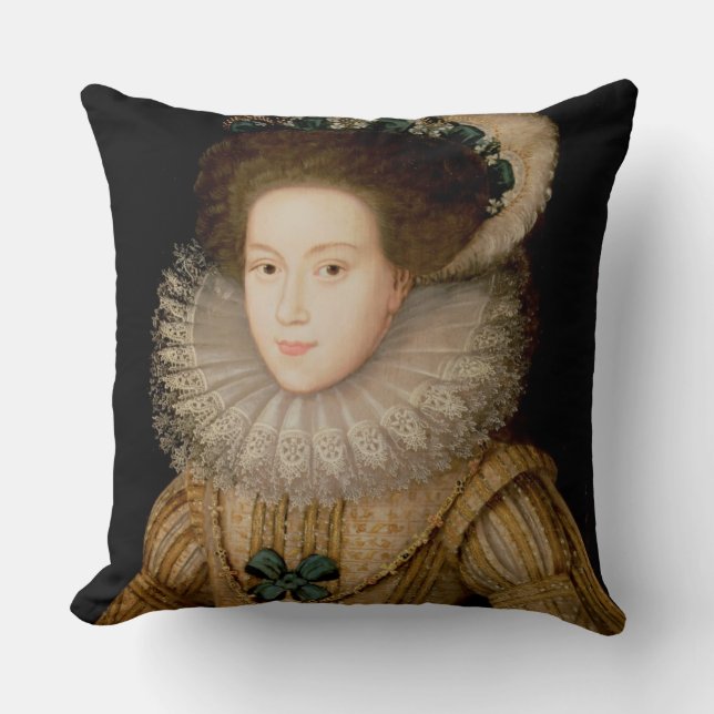 Portrait of a Lady, possibly Mary Queen of Scots ( Throw Pillow (Front)