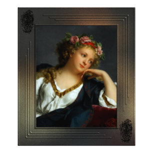 Portrait of a Lady Wearing A Floral Wreath Photo Print