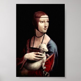 Portrait of a Lady with Ermine by Da Vinci Poster