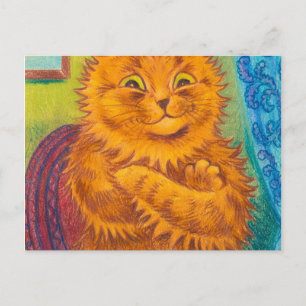 Portrait of a Literary Orange Cat by Louis Wain Postcard
