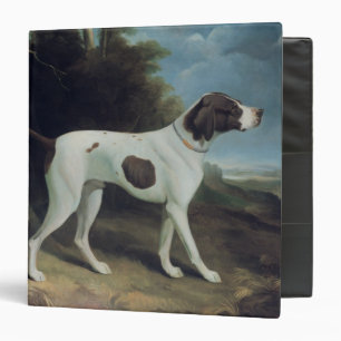 Portrait of a liver and white pointer binder