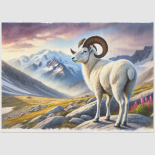 Portrait of a Majestic Dall Ram Decoupage Tissue Paper