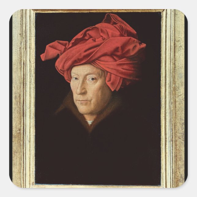 Portrait of a Man, 1433 (oil on oak) (see also 422 Square Sticker (Front)