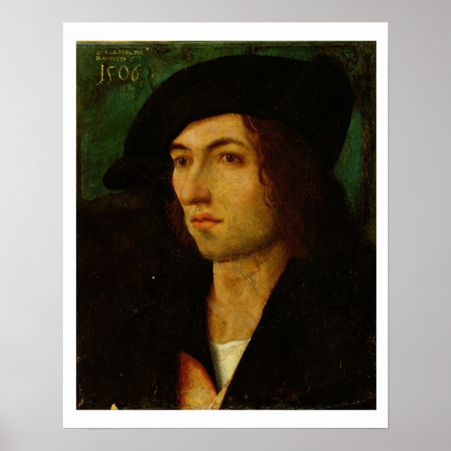 Portrait of a Man, 1506 (oil on panel) Poster (Front)