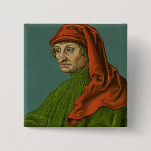 Portrait of a Man 2 Inch Square Button