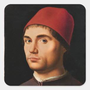 Portrait of a Man, c.1475 Square Sticker