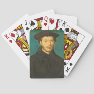 Portrait of a man, c. 1536 - 40 (oil on walnut) playing cards