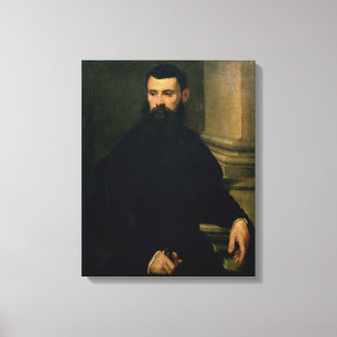 Portrait of a Man (oil on canvas) Canvas Print